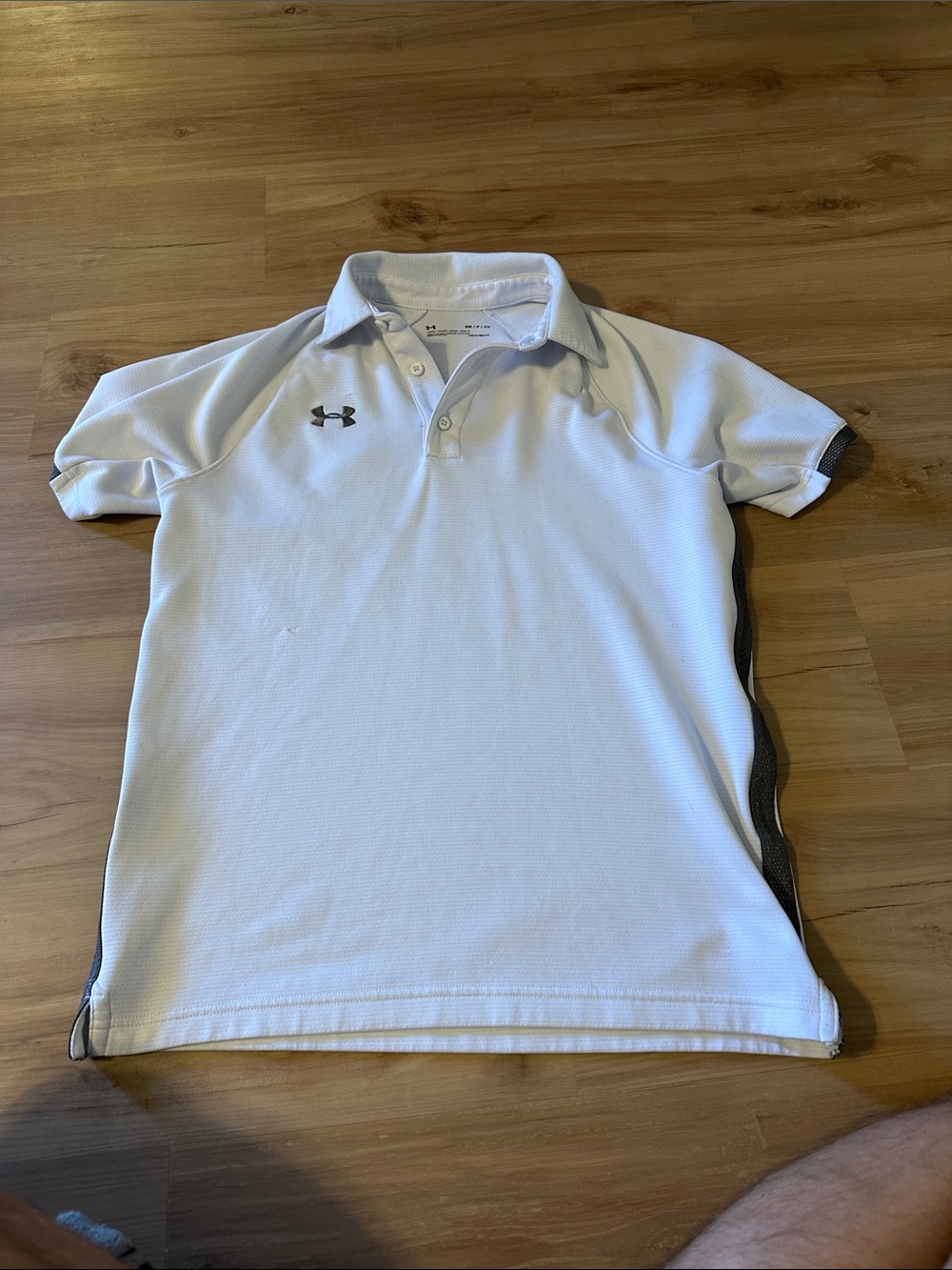 Under Armour Men’s White Polo with Gray Accents